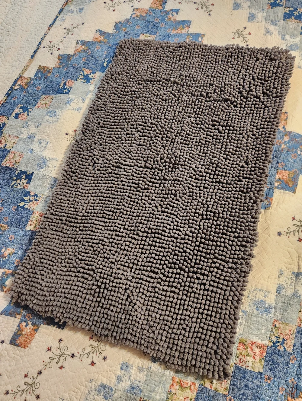 Pair Of Plush Chenille Bath Rugs